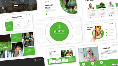 Eid al Fitr Presentation branding design eid al fitr elegant graphic design green islamic mubarak muslim powerpoint presentation template