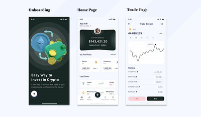 Cryptocurrency App app crypto graphic design ui web3