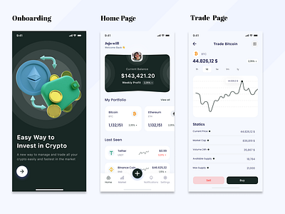 Cryptocurrency App app crypto graphic design ui web3