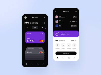 Bank's application app bank bank card banking card cards design finance finance app financial fintech mobile app mobile design transaction ui ux ux design wallet