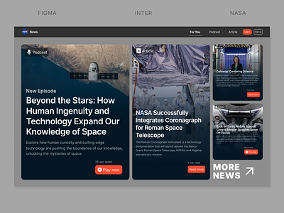 Design Exploration - NASA News Website animation dailyuichallenge design figma ui