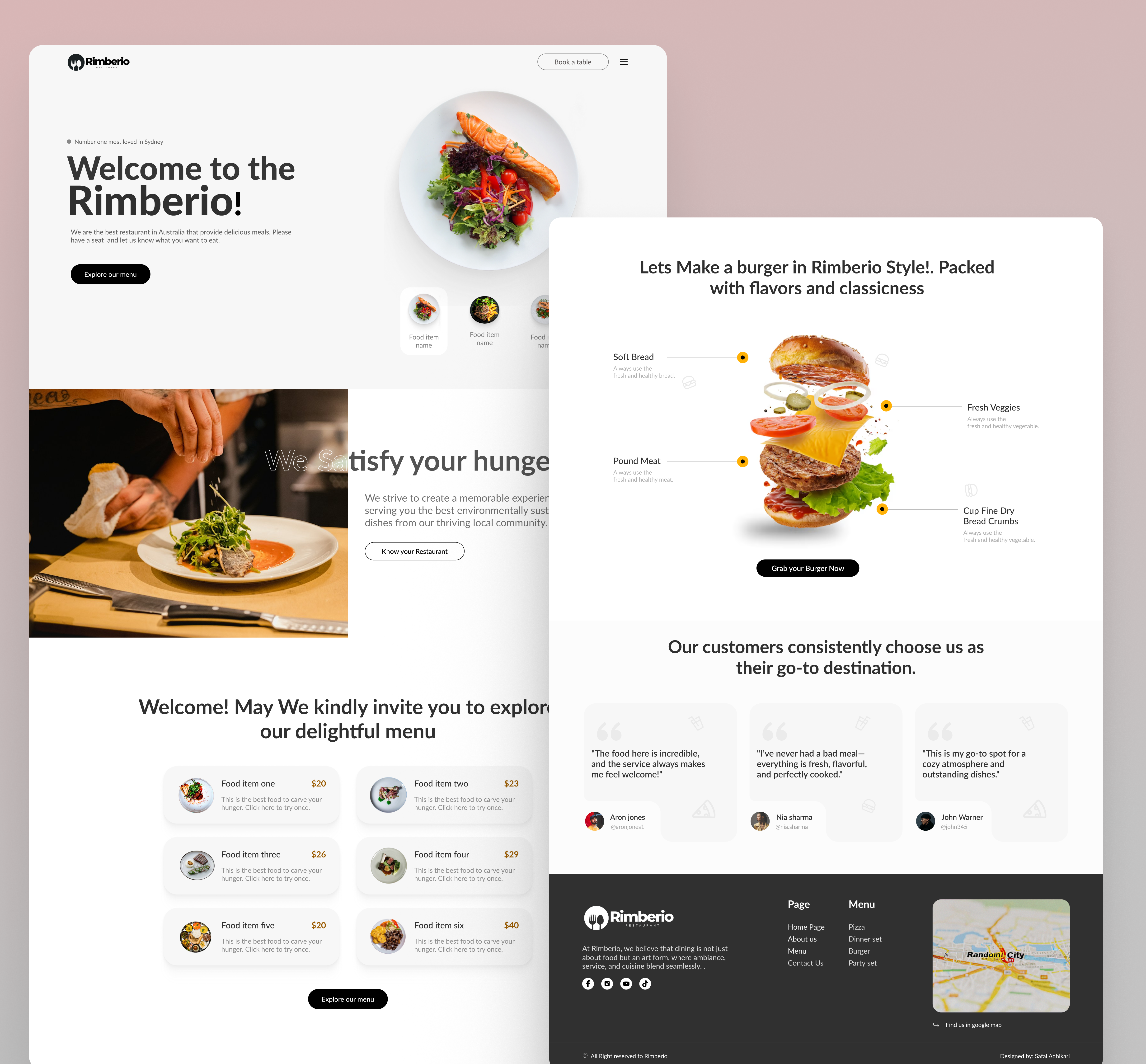 Example of Responsive Restaurant Website Design