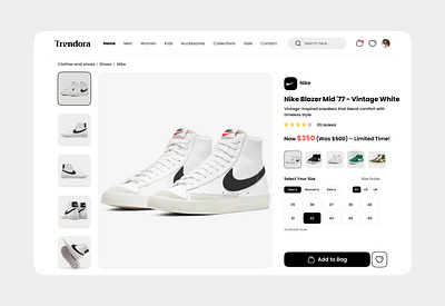 E-commerce Product Page Design dailyui e commerce product design figma productdetailpage sneakershopping webdesign