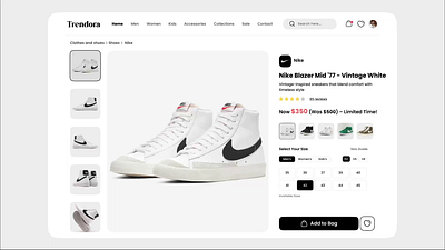 Daily UI - E-commerce Product Page Design dailyui e commerce product design figma productdetailpage sneakershopping webdesign