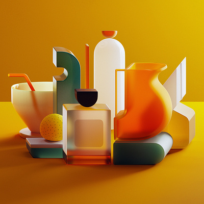 Orange juice 3d 3d design 3d illustration 3d modeling 3d product blender cgi design digital art illustration juice orange product render set set design still life