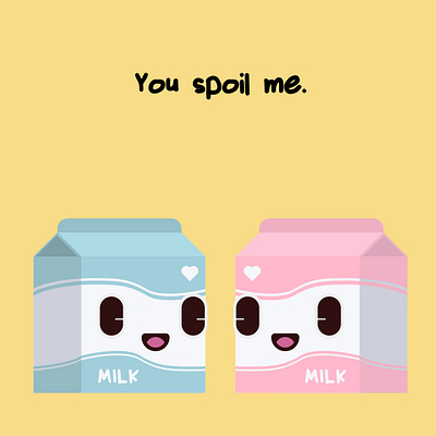 Valentines Milk couple cute food kawaii love milk spoil sweet valentines