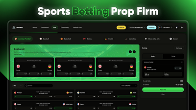 Launch Sports Betting Prop Firm app bet betting betting app dashboard design development firm launch picking picks prop prop firm propfirm sports sports betting uiux web app web development website