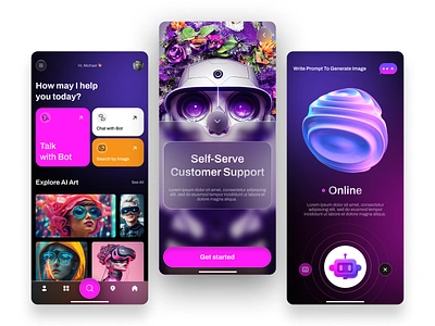 Revolutionizing Intelligence - Your AI-Powered Assistant 🤖✨ app ui ux vector