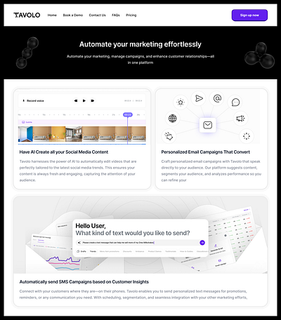 Tavolo - Landing Page ai blockchain design landing page ui web3