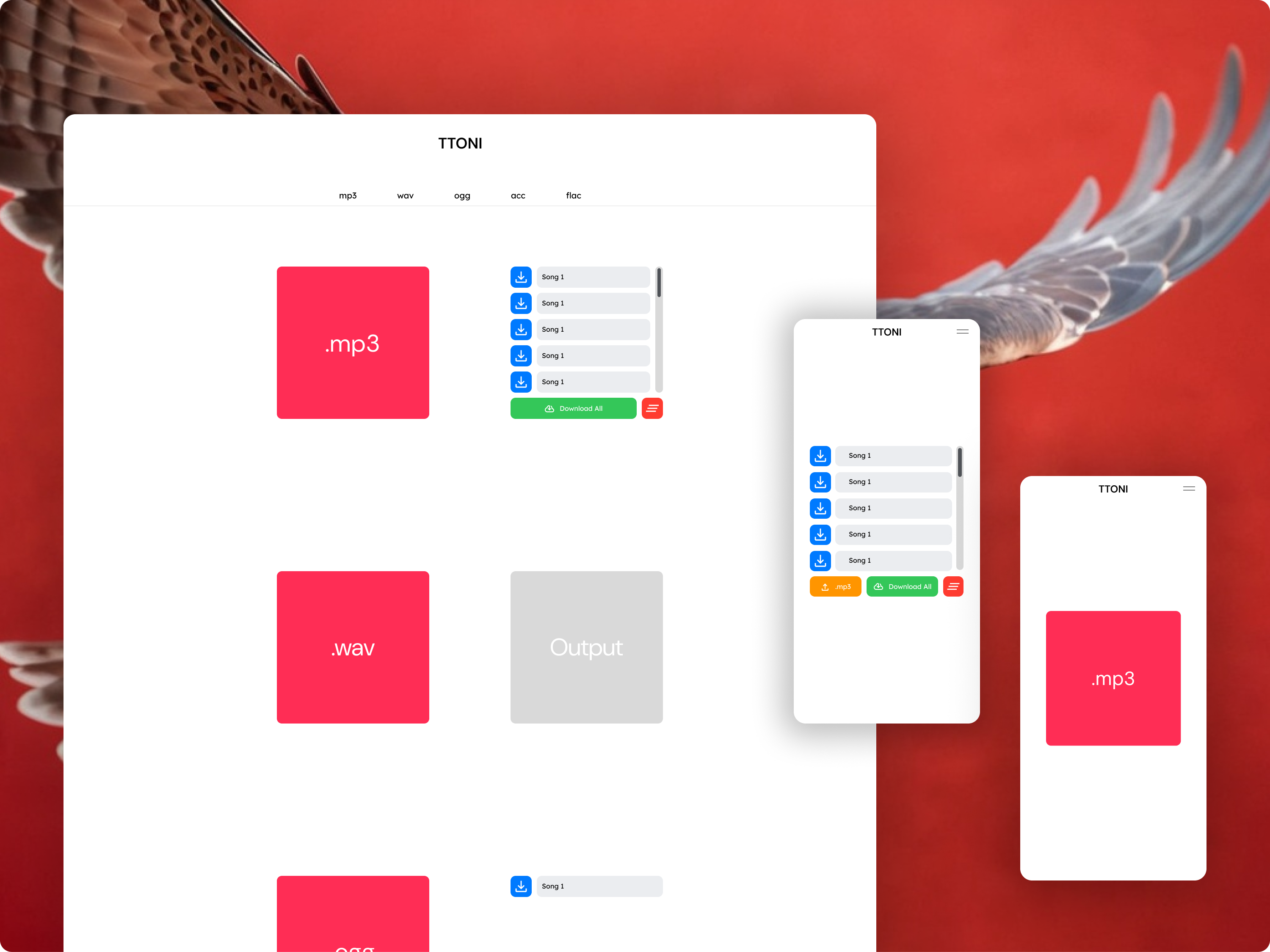 Ttoni - Audio Format Converter App app application audio converter desktop intuitive minimalistic mobile music responsive simple ttoni ui