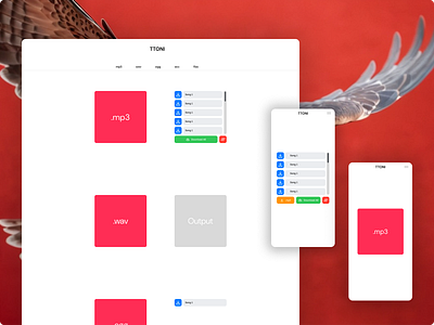 Ttoni - Audio Format Converter App app application audio converter desktop intuitive minimalistic mobile music responsive simple ttoni ui