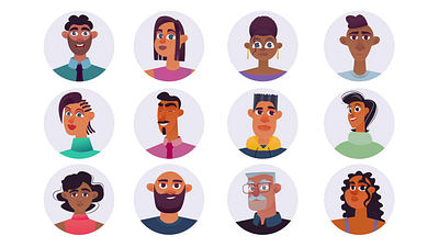 People 2d Character Icons Animation 2d animation avatar set avatars character design character icons emotions envato elements faces flat girl guy icons illustration minimalistic icons people portrait profile icons user icons