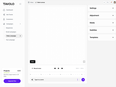 Video AI - Blank canvas
