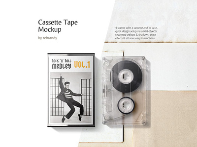 Cassette Tape Mockup blank box case casset cassette cassette tape cassette tape mockup clear isolated listen mock up mockup music old packaging record retro stereo