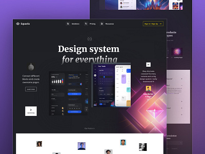 Squarix - Web UI Kit for Landings app cta dark faq feature footer free freebie header hero home kit landing page reviews template theme ui ux web