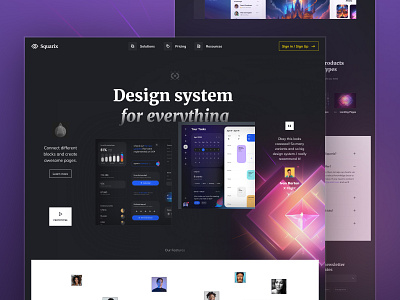 Squarix - Web UI Kit for Landings app cta dark faq feature footer free freebie header hero home kit landing page reviews template theme ui ux web