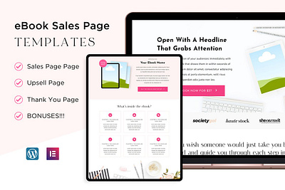 eBook Sales Page Templates ebook sales page templates elementor landing page landing page template landing pages sales page sales page template wordpress wordpress template