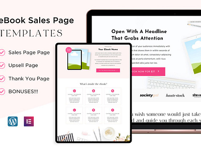 eBook Sales Page Templates ebook sales page templates elementor landing page landing page template landing pages sales page sales page template wordpress wordpress template