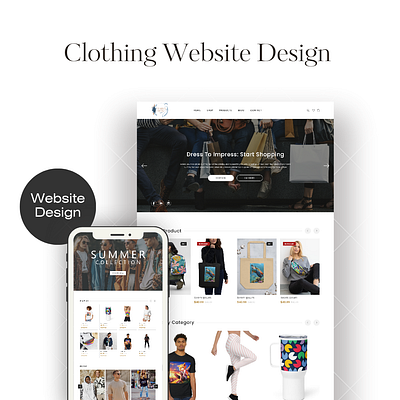 Clothing Website Design branding design graphic design illustration illustrator logo ui ux vector web