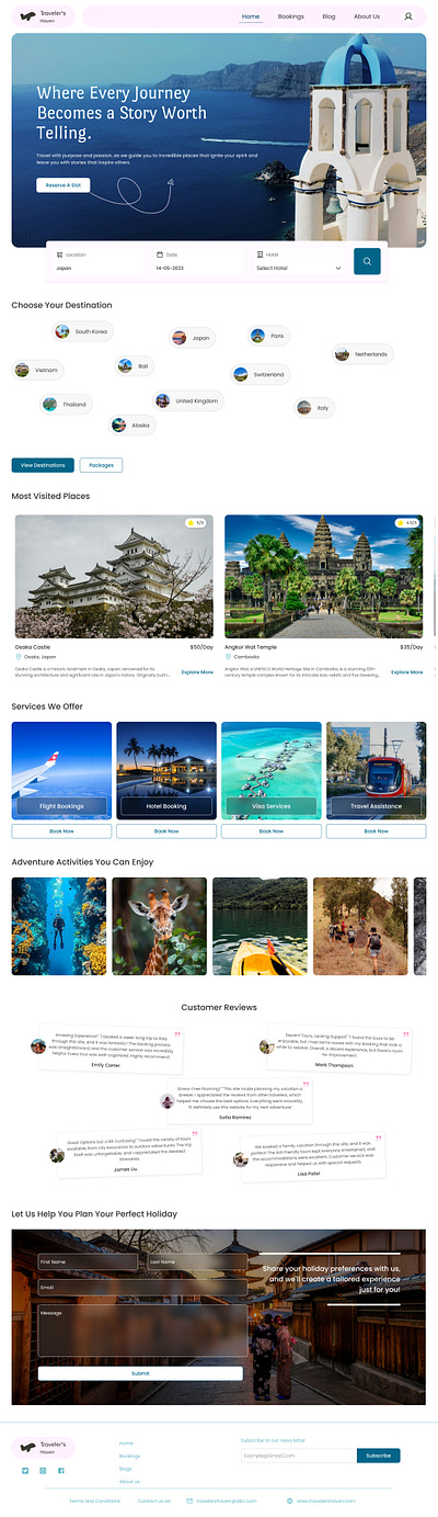 Travel website design japan travel ui ux website design