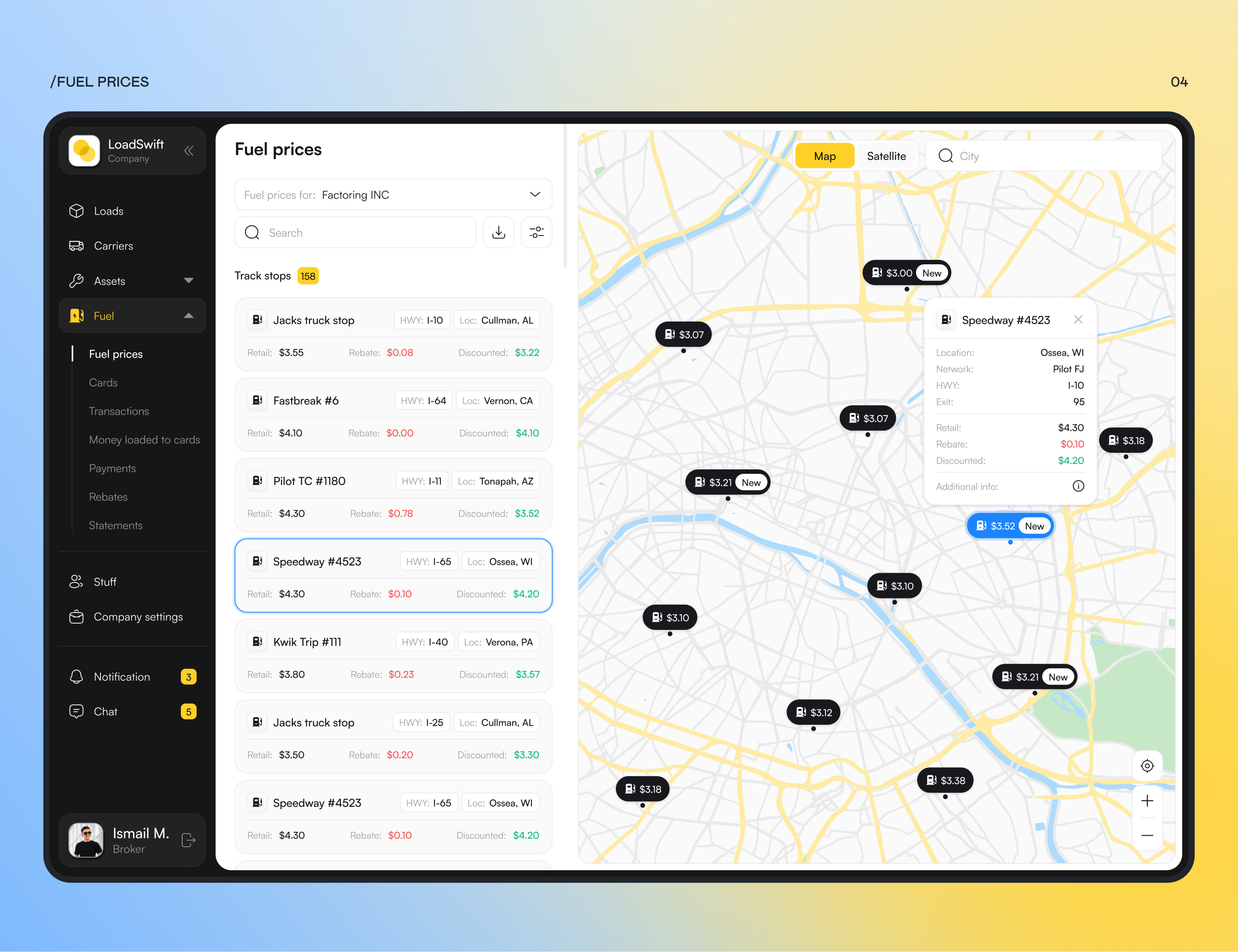 Example of Freight Logistics App UX/UI Figma Design