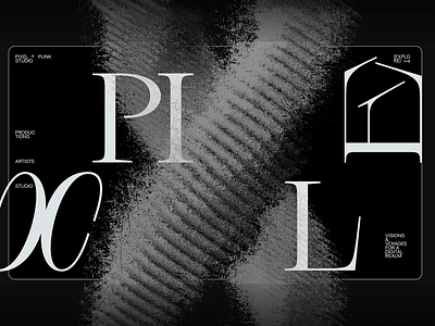 Pixel Punk Studio 3d ai animated text animated type artist black black and white dark design studio figma animation grunge modern platform punk studio texture typography