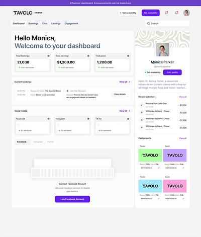 Influencer Dashboard blockchain branding crypto dashboard design illustration landing page ui web3