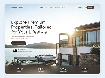 NobleHome Website animation apartment buy creative design home buying home rent landing page minimal online page property real estate rent typography ui ux villa web website