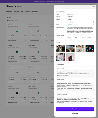 Influencer Project Overview blockchain branding crypto dashboard design engagement illustration landing page logo project overview ui web3