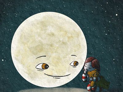 Safe with the moon childrensbookillustrator drawing illustration illustrationart illustrator moon picturebookart