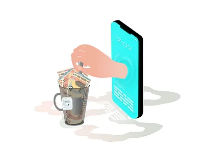 Money Tea branding business design graphic design illustration logo money money tea phone tea ui ux vector web web design