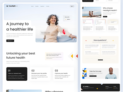 Headlight app branding design dribbble health hero landingpage logo lp shot ui ux