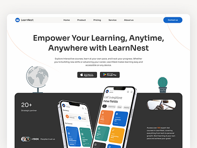 E-Learning Mobile app - LearnNest course courses e learning home home page ios learning lms main seaction menu mobile mobile app mobile app design mobile design online school trend uxui web platform webdesign webdite