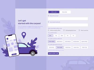 Let's do carpool ! carpool eco go green illustration sustainable ui ui design ux ux design webapp