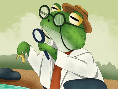 Dr. Frog illustration animal doctor doctor doctor illustration dr frog frog frog doctor frog illustration illustration procreate ui