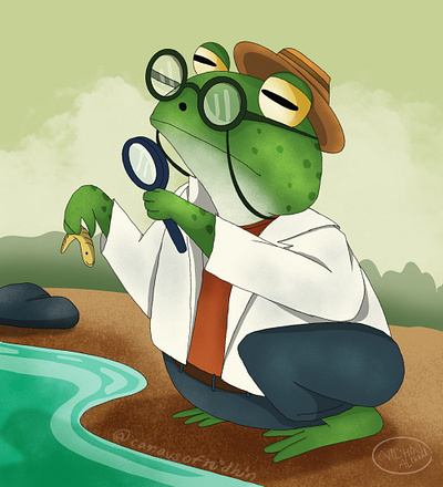 Dr. Frog illustration animal doctor doctor doctor illustration dr frog frog frog doctor frog illustration illustration procreate ui