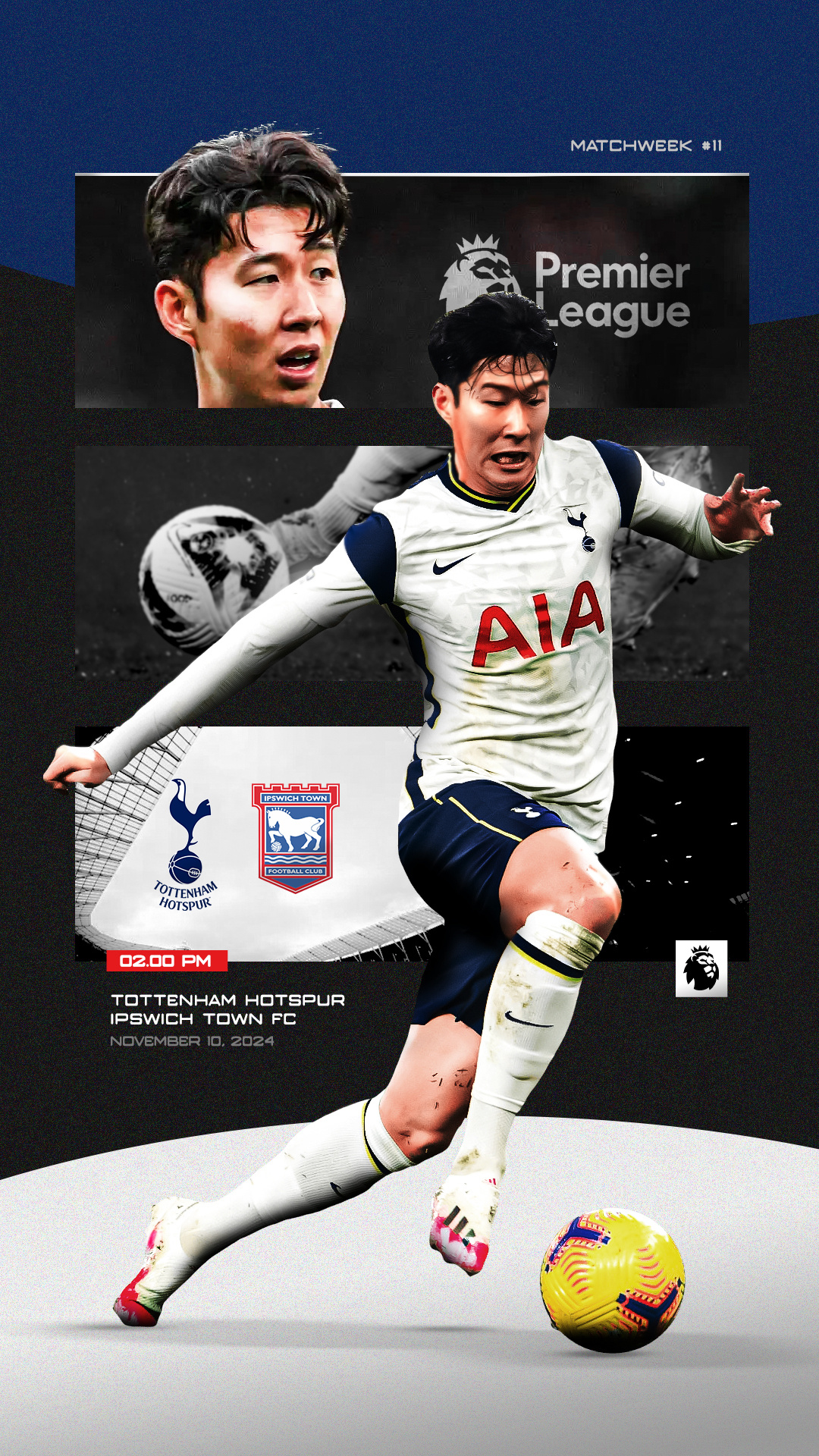 Football Poster design flyer gameday gameday design gameday poster graphic design instagram post manipulation matchday matchday poster poster social media son heung min tottenham