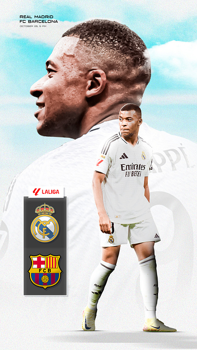 Football Poster design flyer gameday gameday design gameday poster graphic design instagram post kylian mbappe manipulation matchday matchday design matchday poster poster real madrid social media social media design social media poster