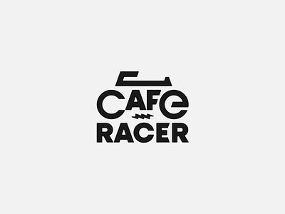 Cafe Racer bike black branding cafe chopper logo motorcycle racer ride thunder typography vehicle