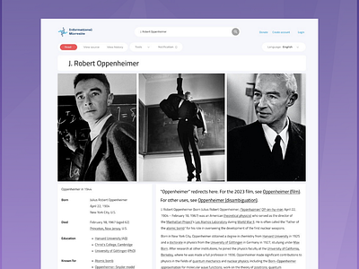 Wikipedia Reimagination ui