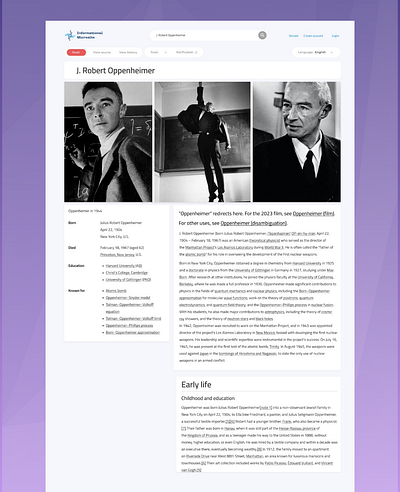 Wikipedia Reimagination ui