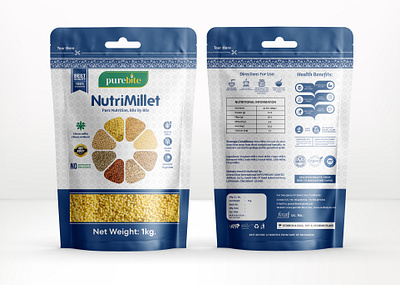 Millet Standing Pouch Design box design branding label design logo design millet pouch millet pouch design millet pouch packaging packaging packaging design pouch design product design product packaging