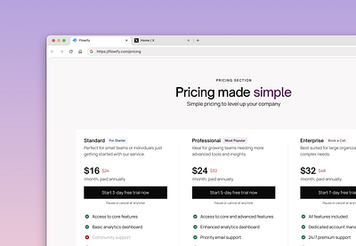 Pricing page design dailyui pricing pricingpage ui web