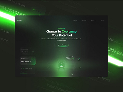 APEX - Web3 Agency beamlight crypto dark design green dark lighting neon ui web3