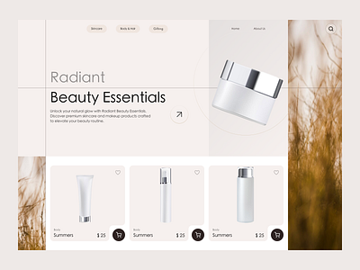 Beauty Products Web Site Design design ui web design website