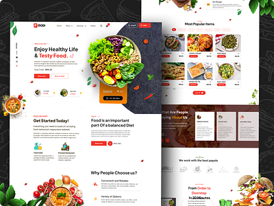 Foodi - Food Delivery Landing Page burger cooking delivery delivery service eating fast food food food and drink food delivery landing page food delivery service food delivery website food order foodi fruit hero section online food order restaurant web design website design