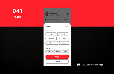 DAY-041 FILTER 100 days ui 100days 100daysofui appdesign daily ui challenge design figma filter filter ui ui user interface ux