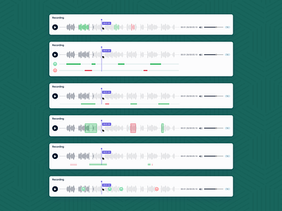 Audio Sentiment Tracker UI audiointerface audiorecordingui audiowaveform callrecording emotionalintelligence emotiontracking positivenegativewords realtimefeedback realtimeinsights sentimentanalysis sentimenthighlighting sentimentvisualization speechanalysis voiceanalysis waveformui