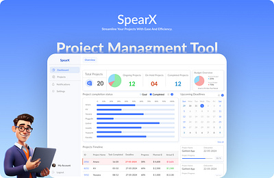 SpearX- Project Management Tool graphic design progress project management spearx task management task tracking ui user friendly ux