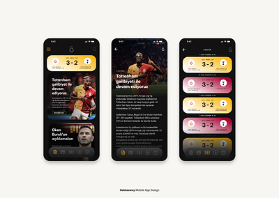 Galatasaray Mobile App Redesign figma galatasaray sportsapp ui uidesign ux uxui